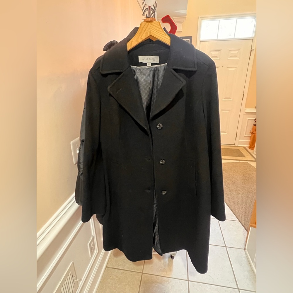 Anne Klein Vintage Black Women's Walker Cashmere Wool Coat EXCELLENT CONDITION